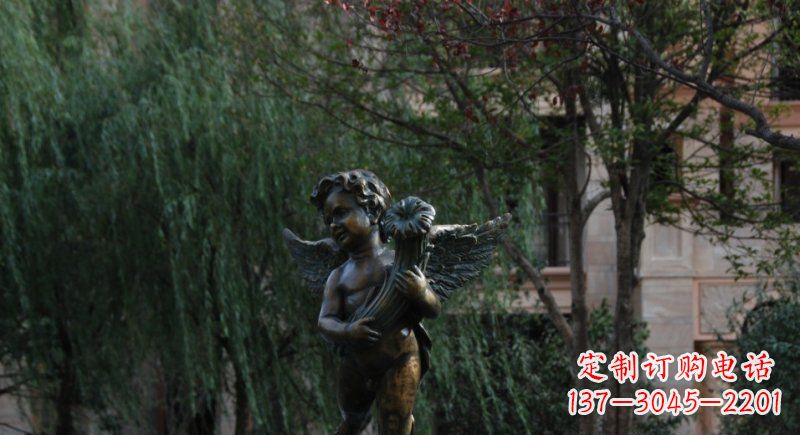 北京小区欧式小男孩人物铜雕