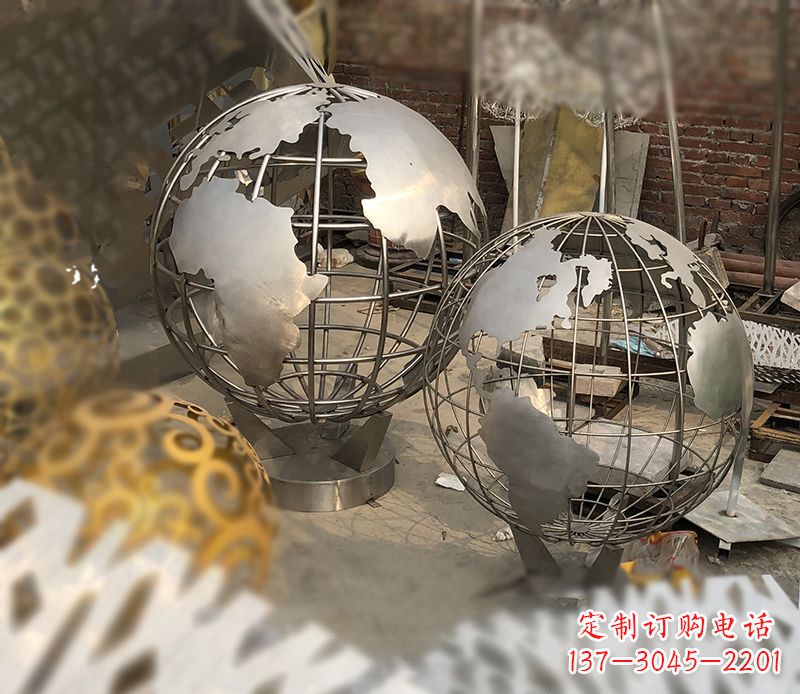 北京校园不锈钢地球仪雕塑112