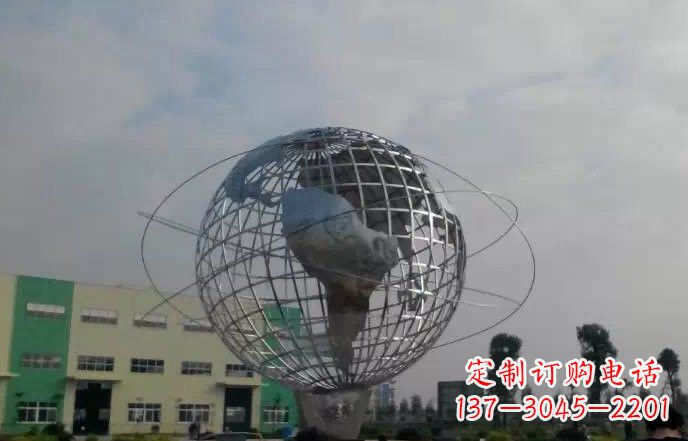 北京校园不锈钢地球仪雕塑222