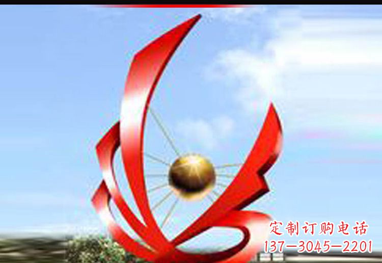 北京校园不锈钢网球景观雕塑