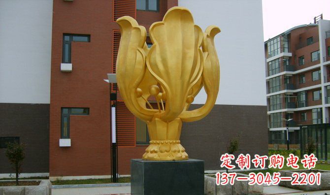 北京校园不锈钢紫荆花雕塑