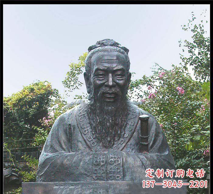 北京校园大型孔子头像铜雕