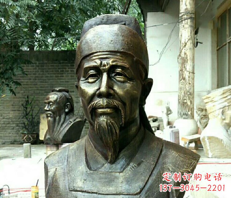 北京校园杜甫胸像铜雕