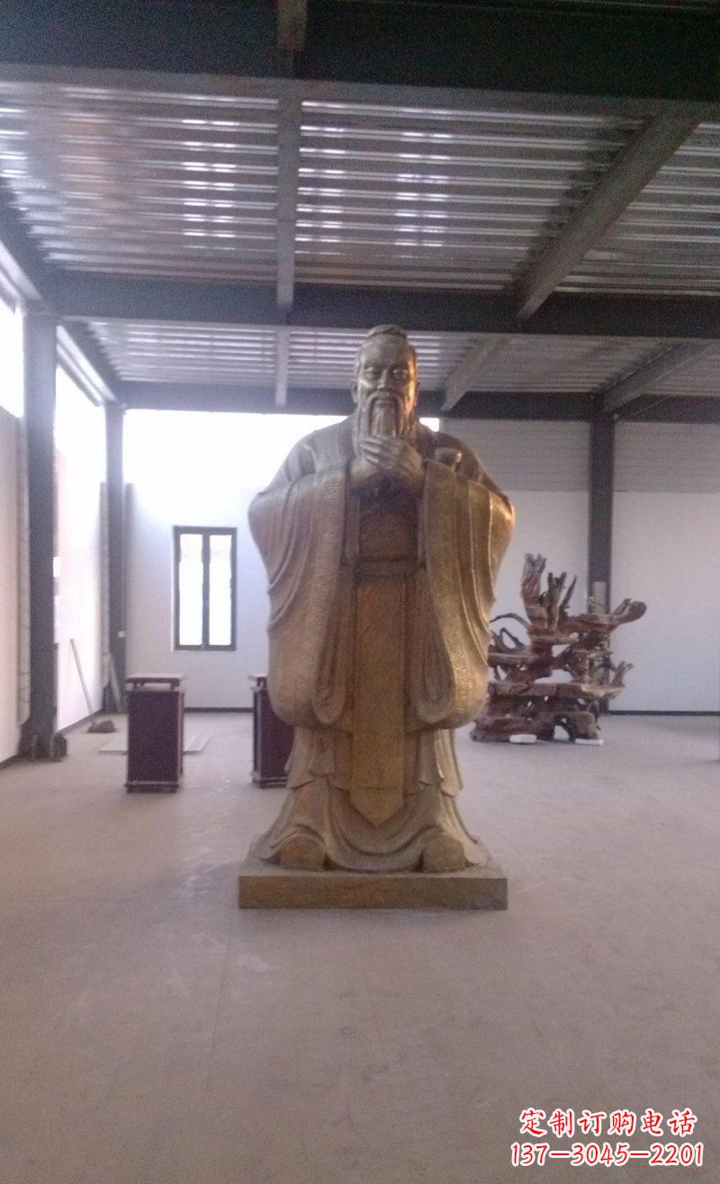 北京校园仿铜老子玻璃钢名人雕塑