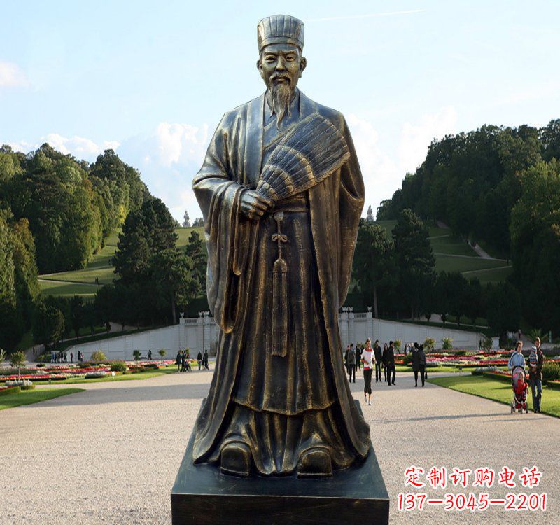 北京校园古代名人诸葛亮铜雕