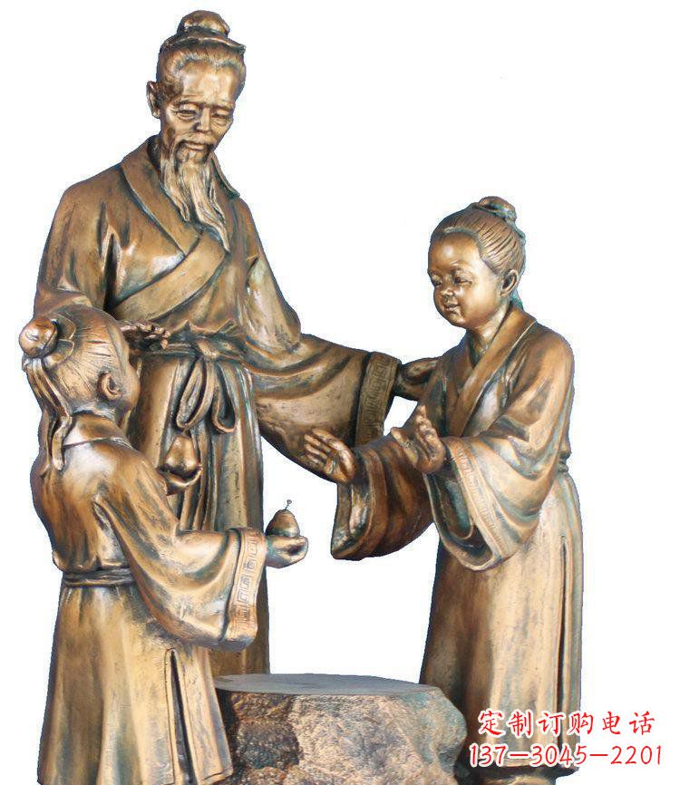 北京校园孔融让梨景观铜雕