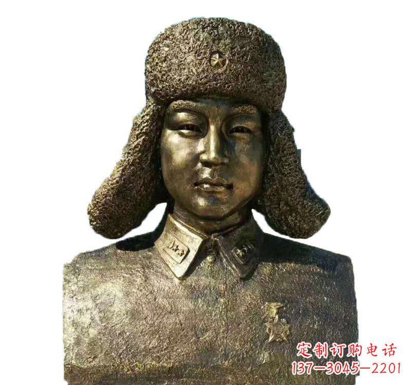 北京校园雷锋头像铜雕