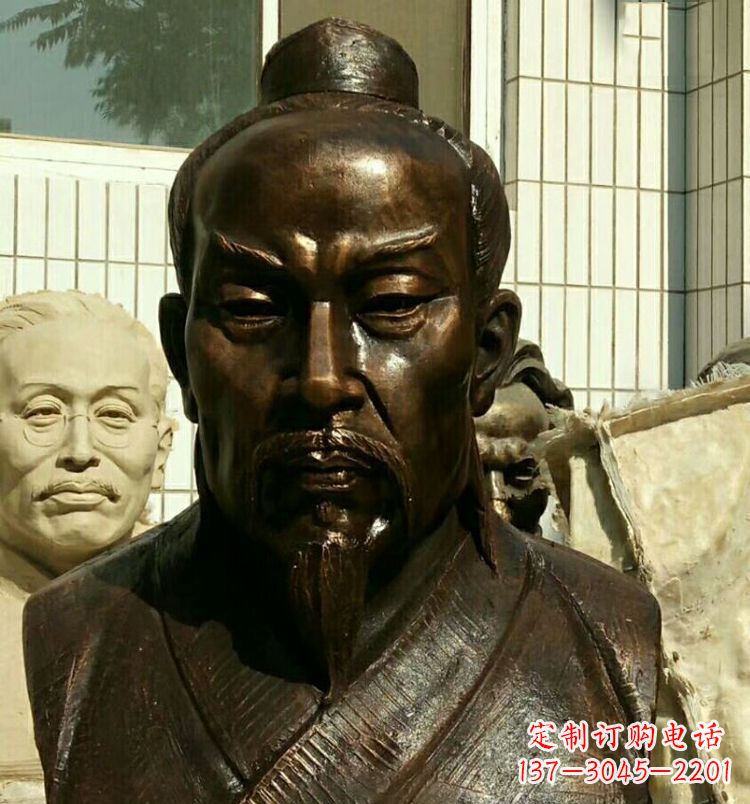 北京校园孟子胸像铜雕