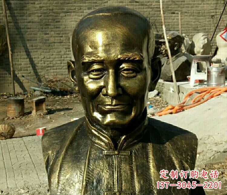 北京校园名人叶圣陶胸像铜雕