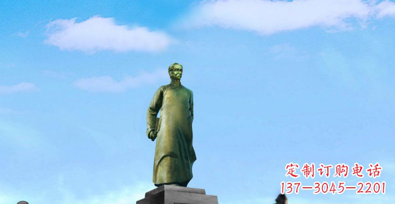 北京校园朱自清近代名人铜雕
