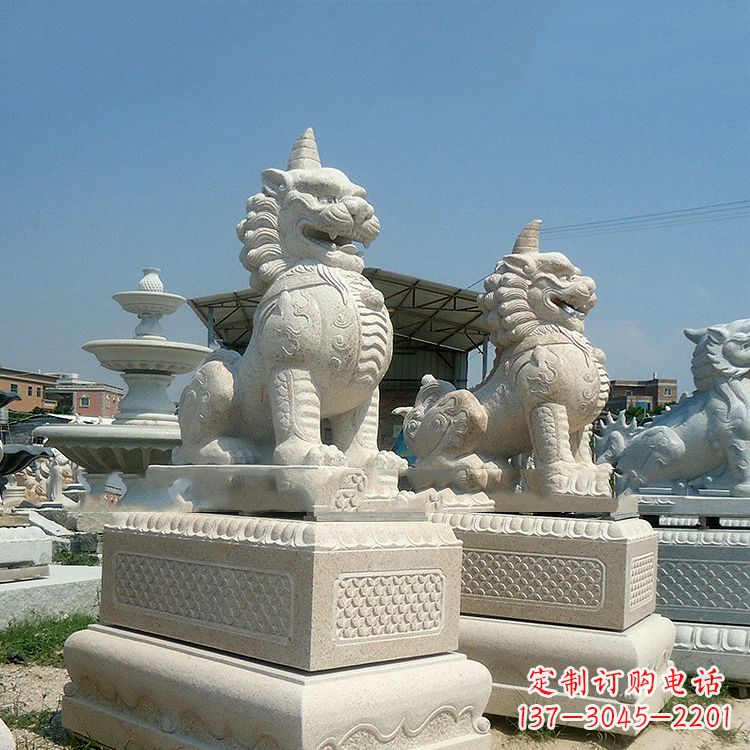 北京獬豸 石雕 独角兽-法院大门神兽雕塑