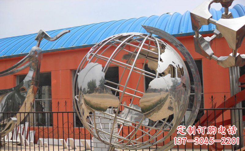 北京学校不锈钢地球仪雕塑