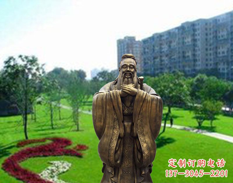 北京学校孔子行教像铜雕
