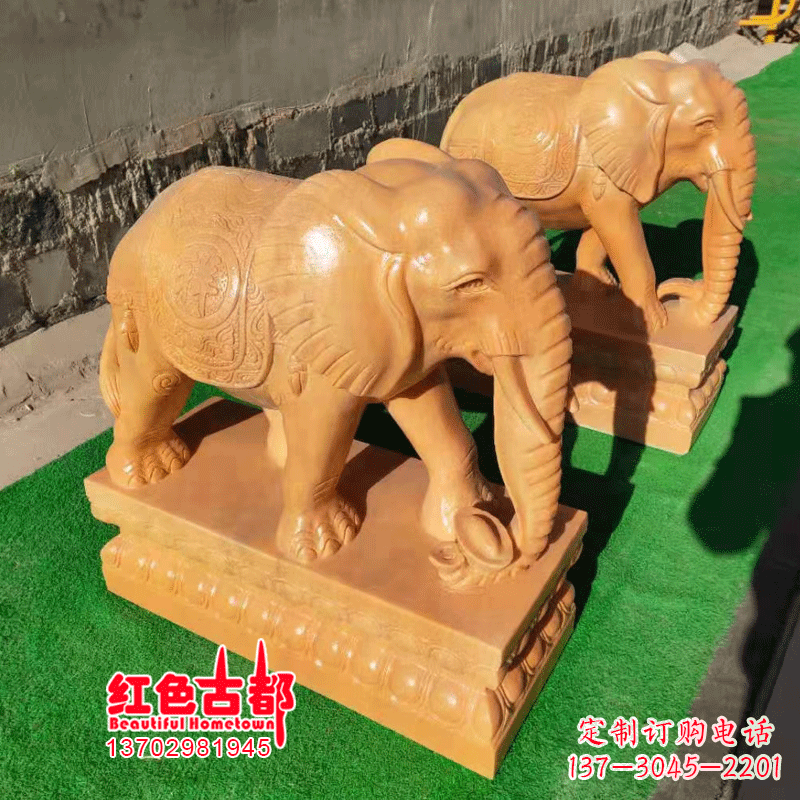 北京银行门口的石雕大象