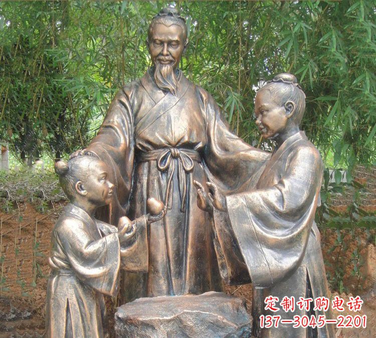 北京寓言故事铜雕_孔融让梨