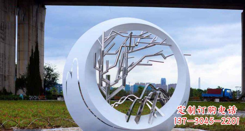 北京园林不锈钢抽象树枝雕塑