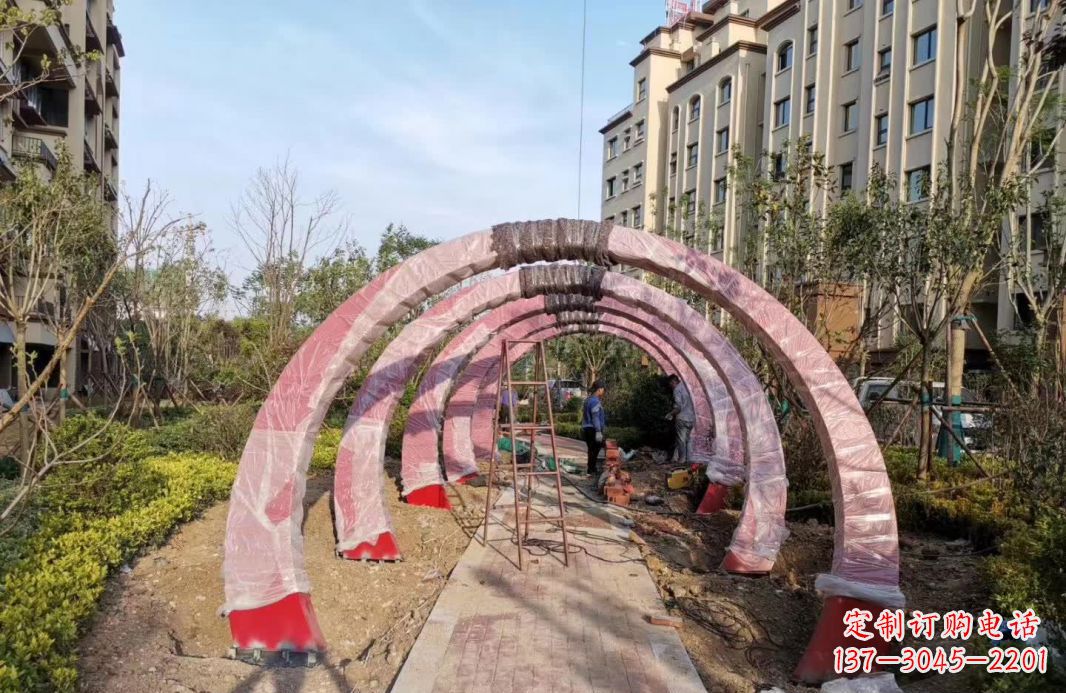 北京园林不锈钢拱门景观雕塑