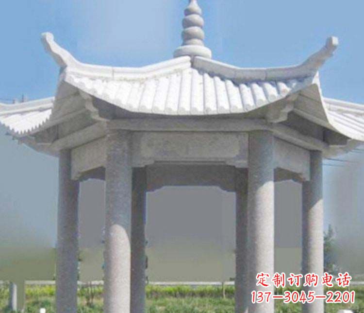 北京园林仿古石凉亭景观石雕
