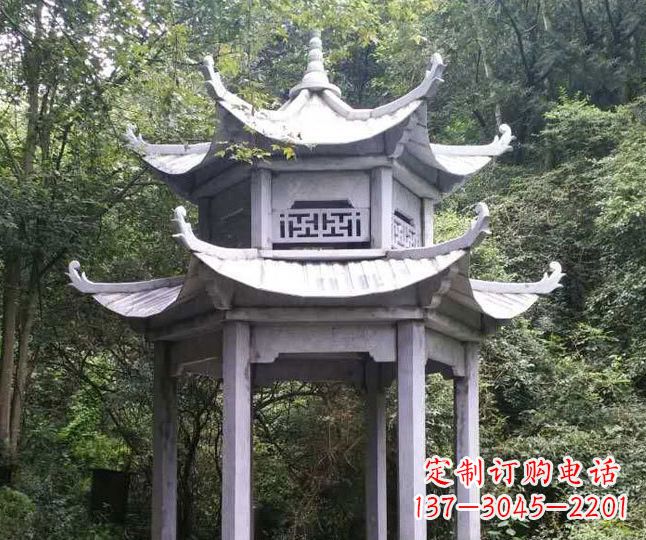 北京园林仿古石凉亭景观石雕 (3)