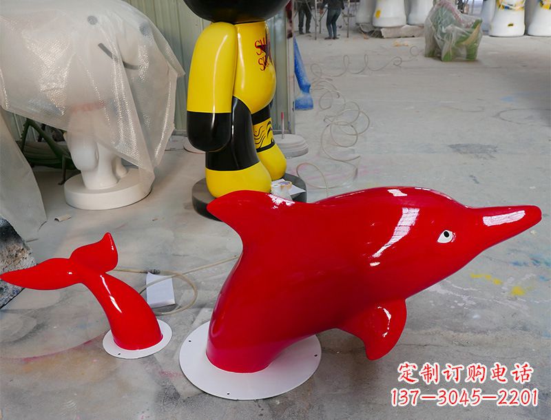 北京园林广场创意海豚入水出水雕塑摆件