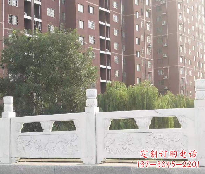 北京园林汉白玉石浮雕栏板 (2)