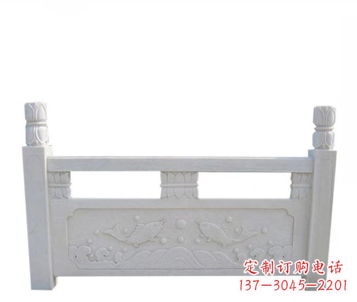 北京园林汉白玉石浮雕栏板