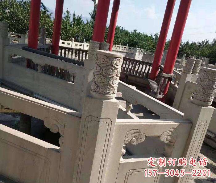 北京园林景观大理石桥栏板石雕 (3)