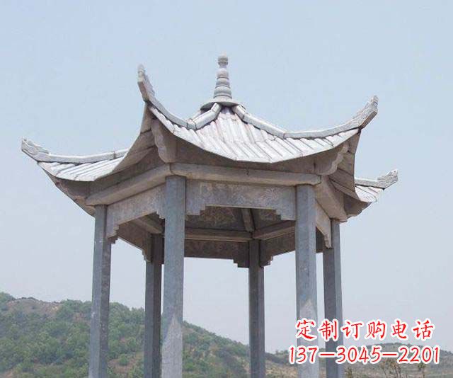 北京园林景观单层石雕凉亭 (2)
