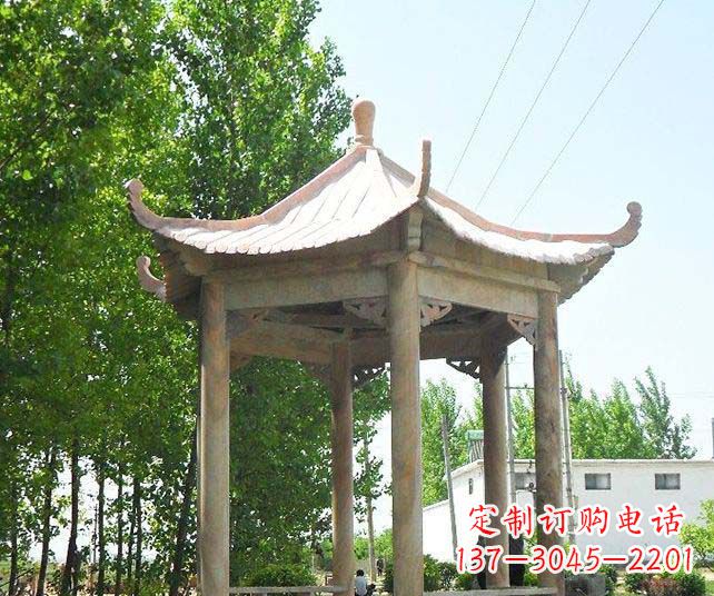北京园林景观单层石雕凉亭