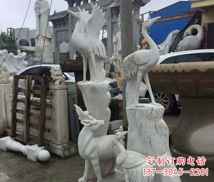 北京园林景观仙鹤石雕