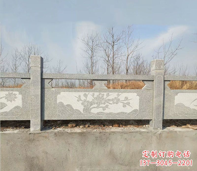 北京园林梅花石浮雕栏板景观石雕