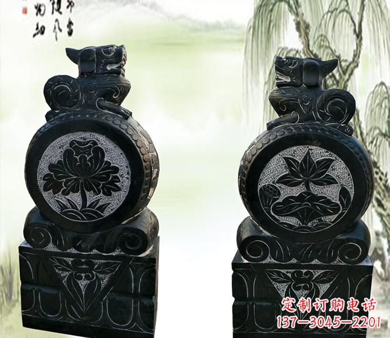 北京园林貔貅门墩石雕