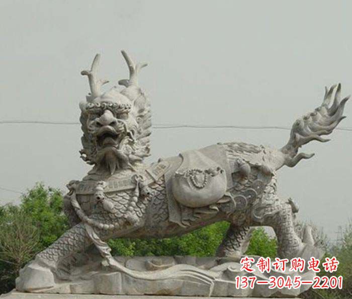 北京园林神兽麒麟献宝石雕