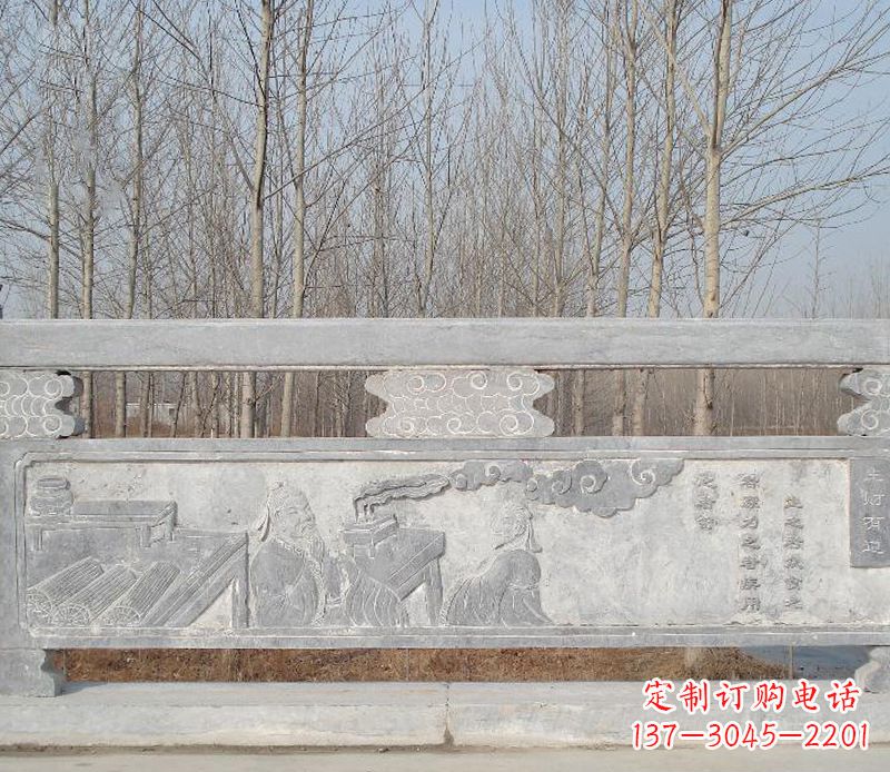 北京园林石浮雕栏板景观石雕 (3)