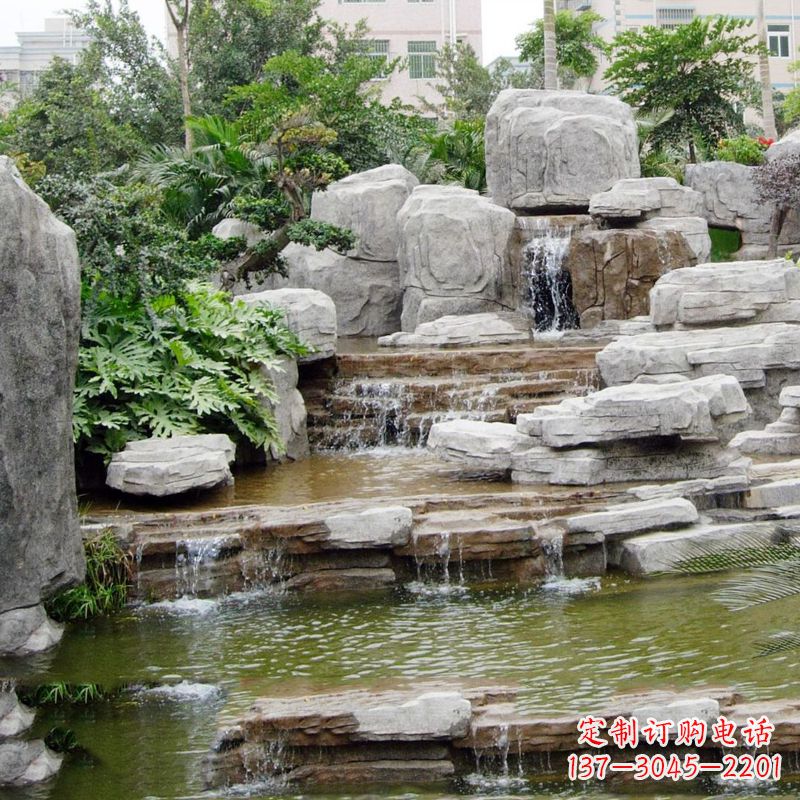 北京园林石头假山流水