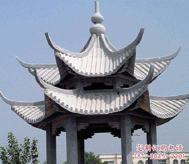 北京园林双层石凉亭景观石雕