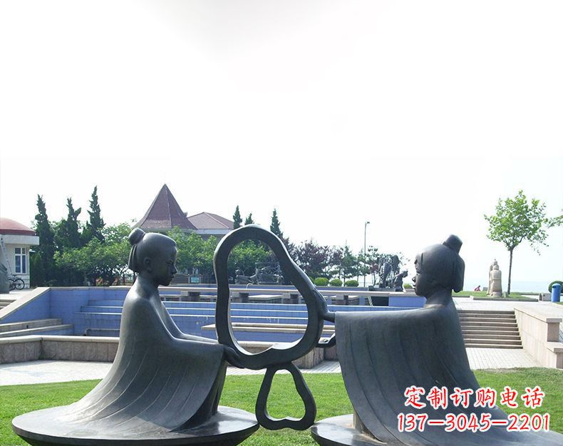 北京园林铸铜孔融让梨雕塑