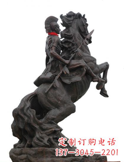 北京战士与马 铸铜雕塑