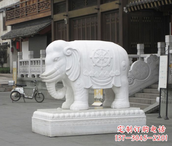 北京招财动物汉白玉大象石雕