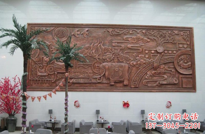北京招财进宝大象铜浮雕