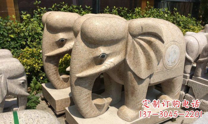 北京招财进宝砂岩大象石雕