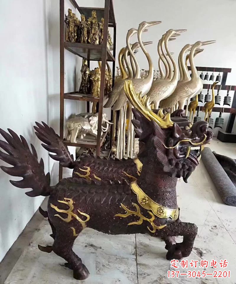 北京招财纳福麒麟铜雕