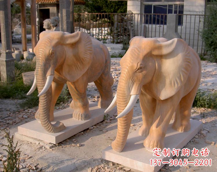 北京招财石雕大象