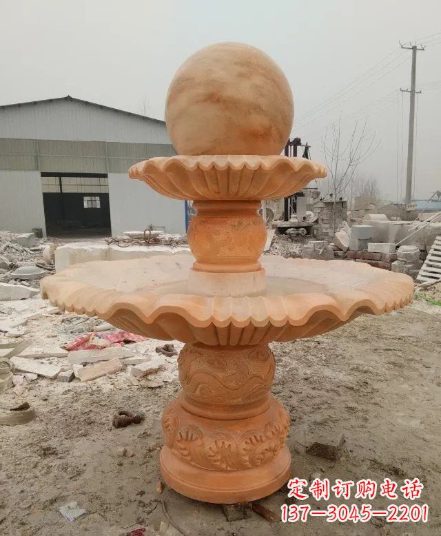 北京招财双层风水球石雕