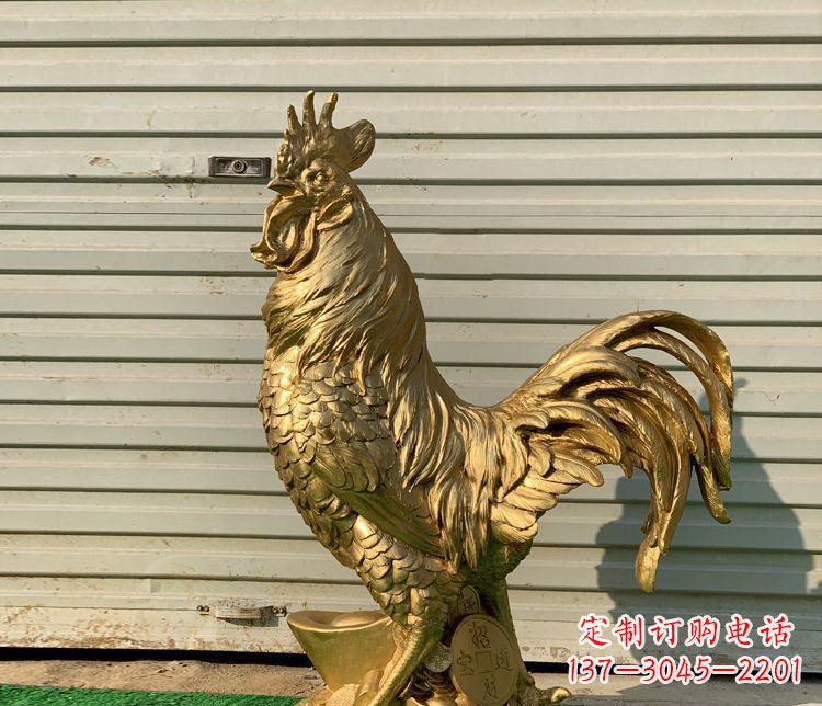 北京招财元宝公鸡铜雕