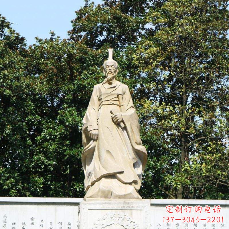 北京中国名人战国时期楚国诗人屈原砂岩石雕像