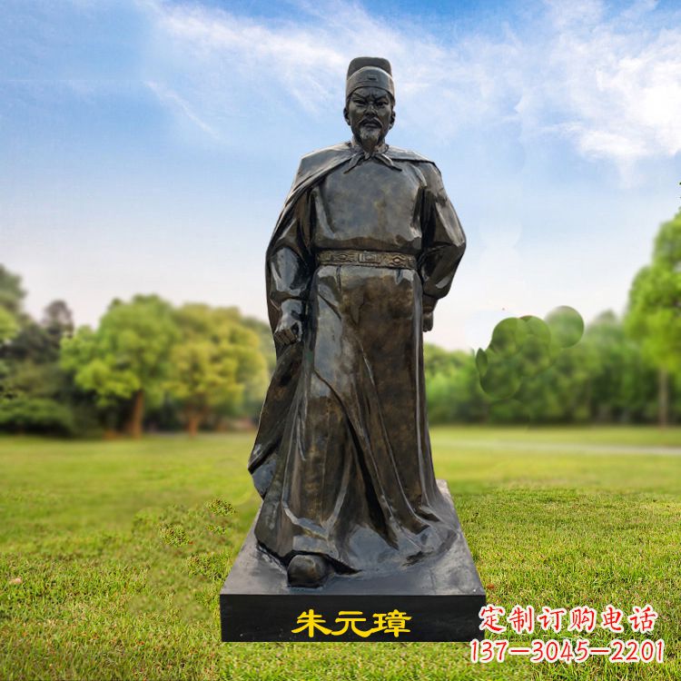 北京朱元璋玻璃钢仿铜雕塑