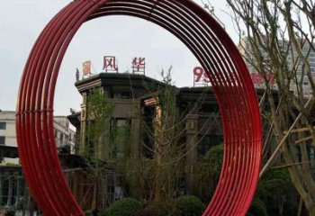 北京小区不锈钢圆环景观雕塑