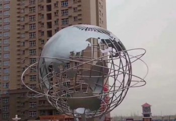 北京校园镂空不锈钢地球仪雕塑