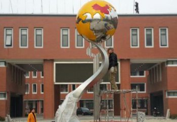 北京学校不锈钢地球雕塑